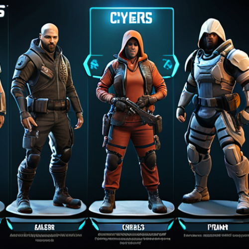 **

"Cyphers character selection screen, diverse characters, strategic team composition, focus on understanding roles (attacker, defender, support, guard), dynamic lighting, action pose."

**